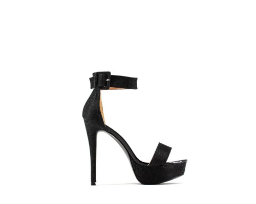 Sandalia Tacón Alto Plataforma Brillo